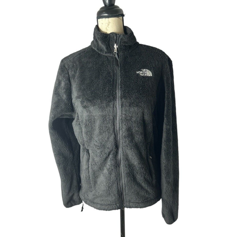 The North Face Women's Size Large Black Fuzzy Long Sleeve Full-Zip Jacket Sz M